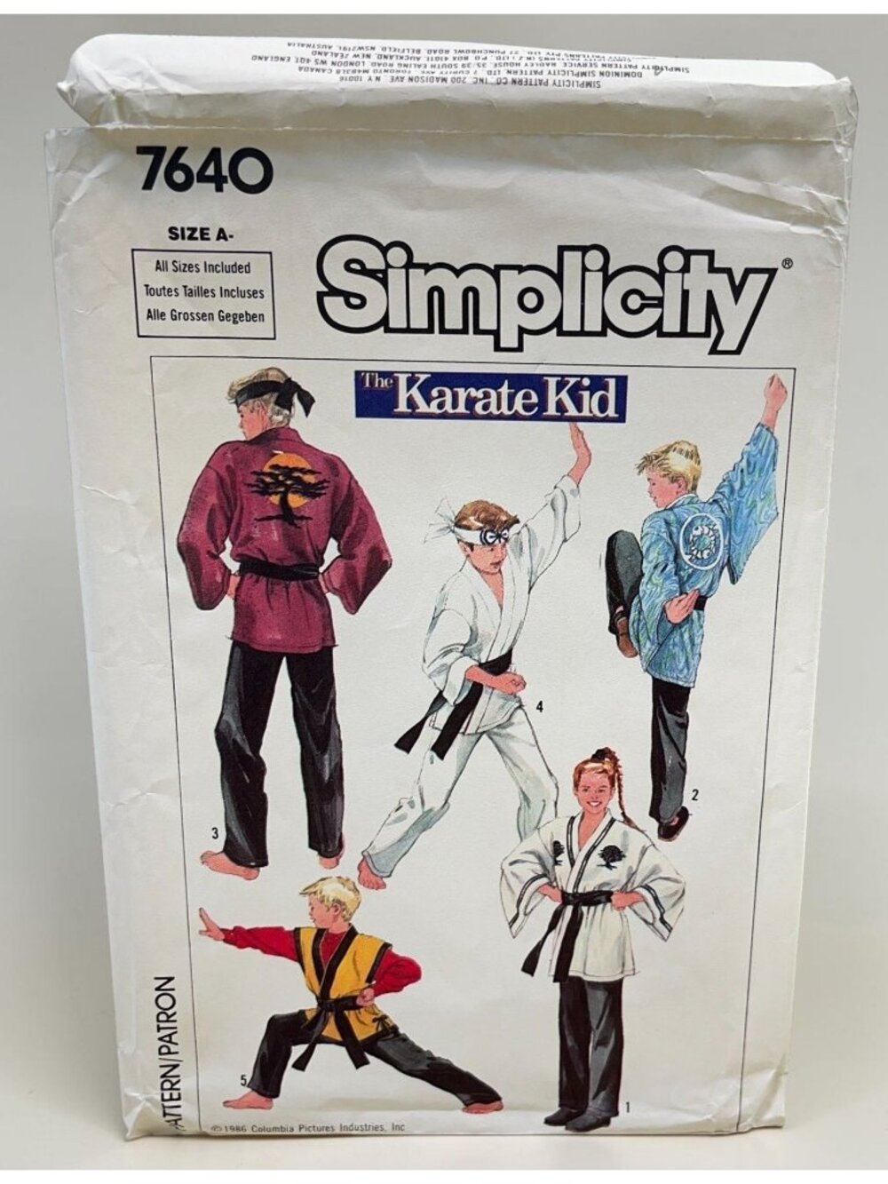 Simplicity 7640 Sewing Pattern Karate Kid Kimono Set Boys Girls All Sizes Uncut